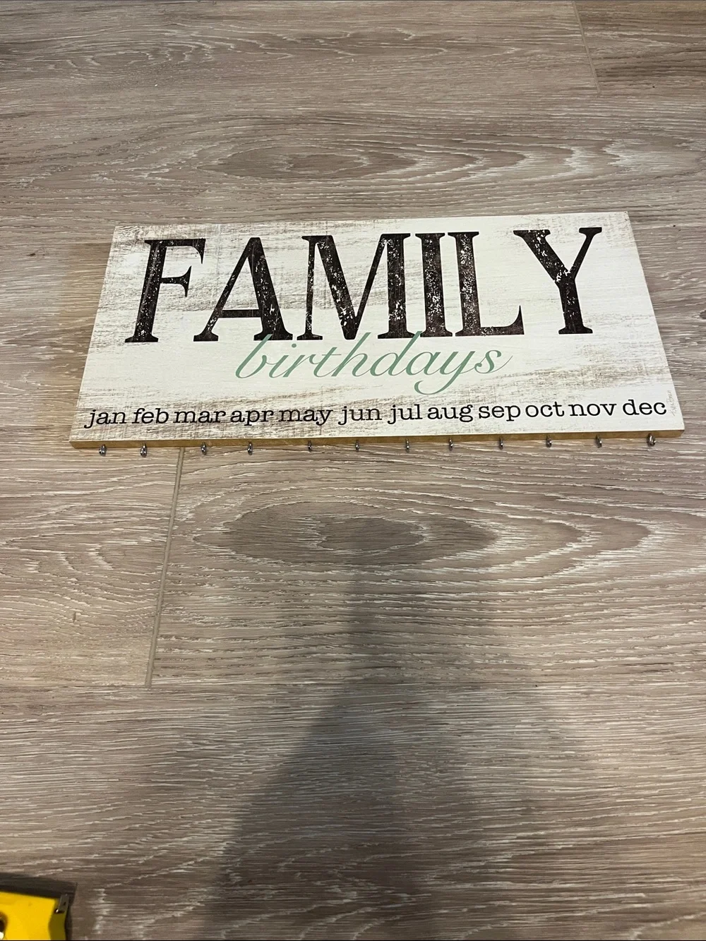 Family Birthdays Wall Sign - White & Green